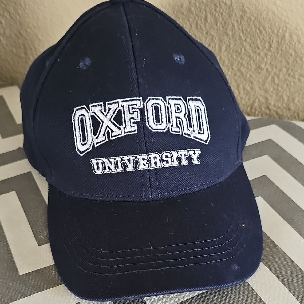 Oxford University Navy Blue with White Logo Adjustable Baseball Cap